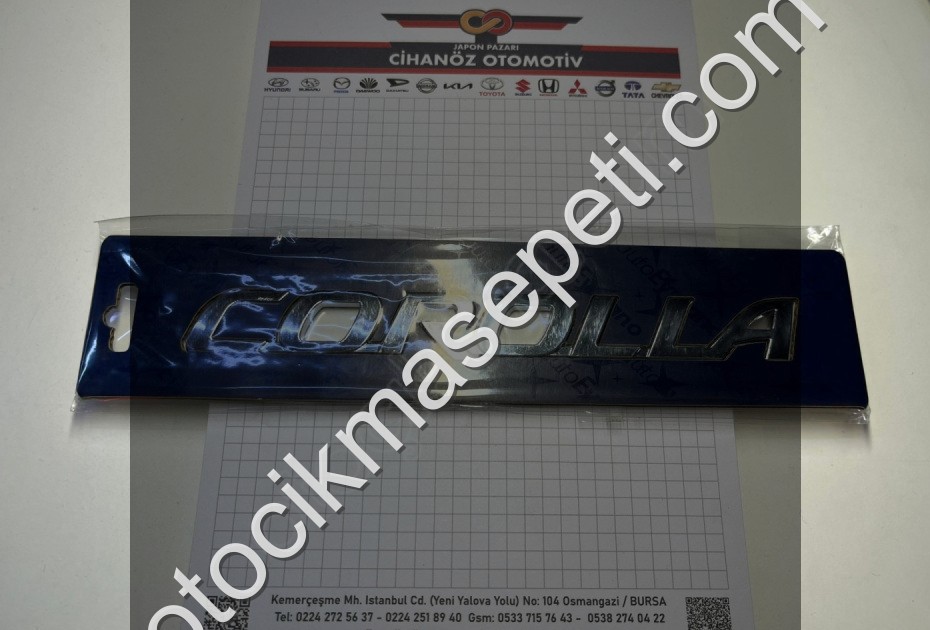 TOYOTA COROLLA BAGAJ YAZI KROM 02-25